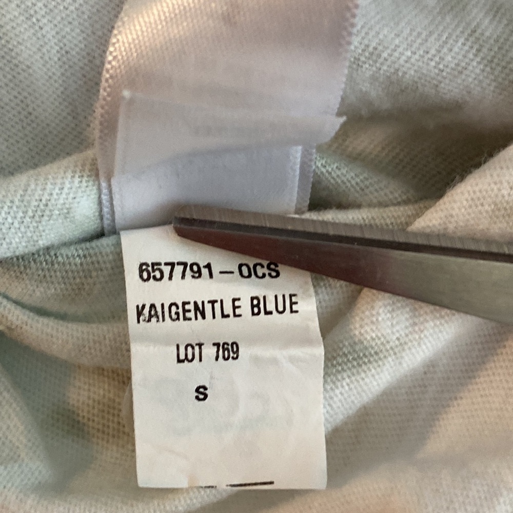 Athleta White Gray Blue Light Tie-Dye 100% Cotton Short Sleeve T-Shirt 4808 - Picture 10 of 10